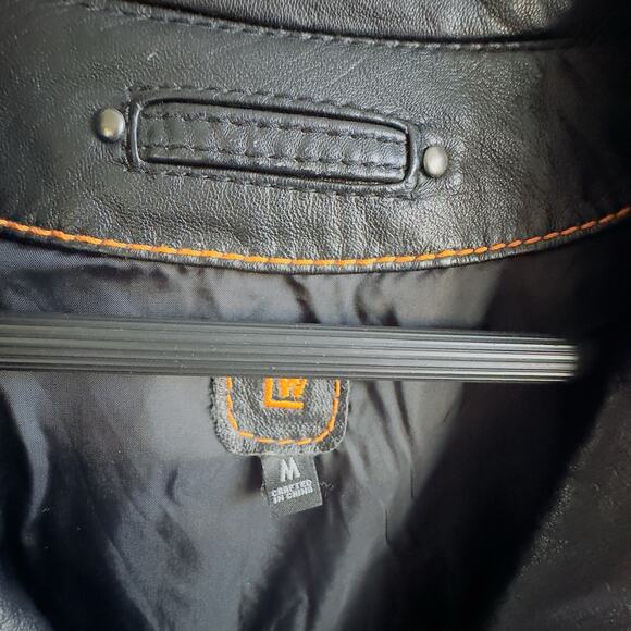 Wilson’s Leather Black Genuine Leather Blazer Jacket Womens M Boxy Vintage Style - Picture 5 of 13